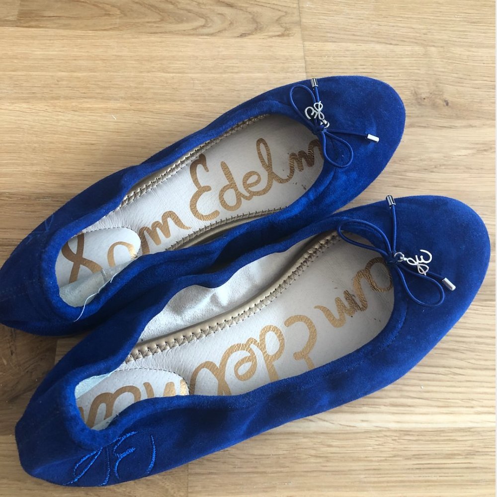 Sam Edelman Women's Felicia Ballet Flats BlueSuede